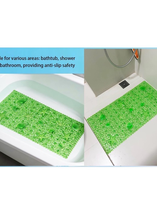 Other - Green Textured Bath Mat with Seashell & Starfish Design NWT